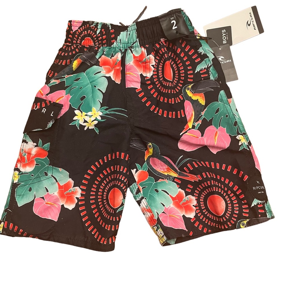 NWT Rip Curl Boys Tropical Floral Print Tropics LB Board Shorts Sz 2